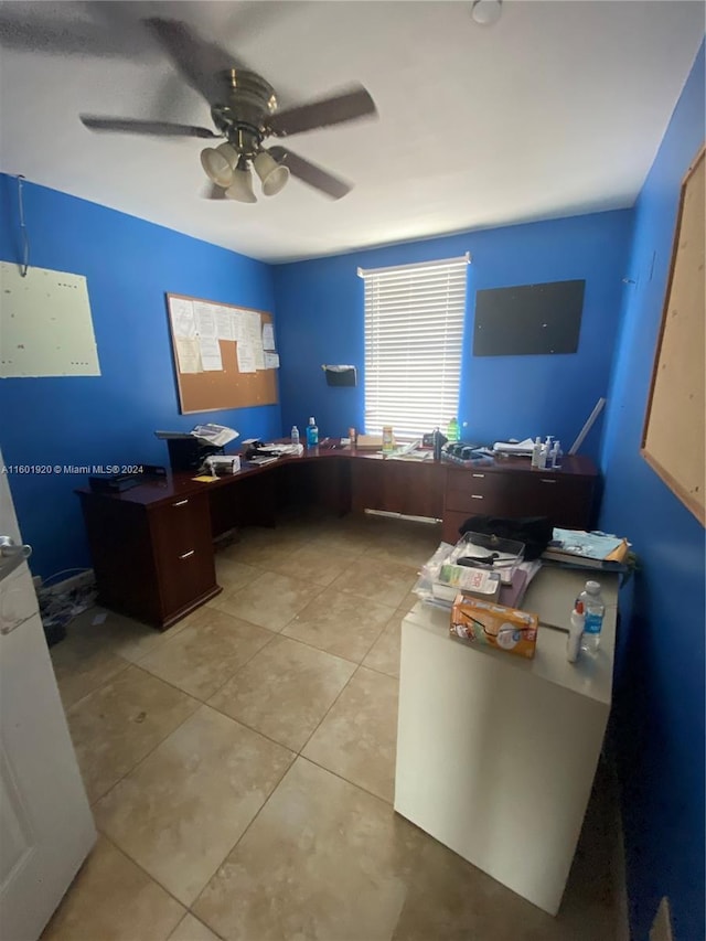 1926 Ramsey Dr, Lake Worth, FL 33461 - office area featuring a ceiling fan and light tile patterned floors