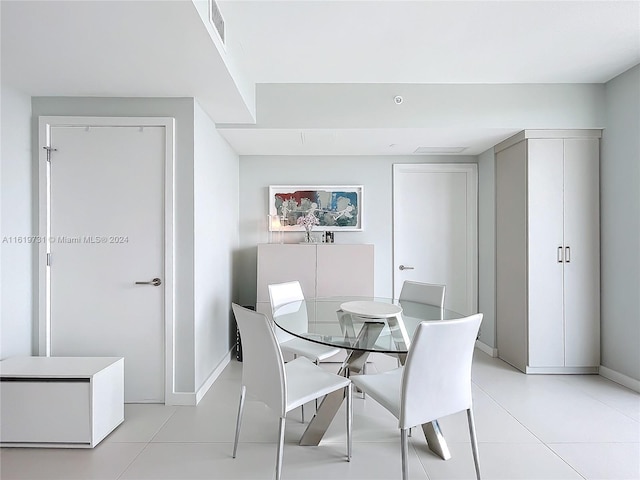 view of tiled dining area