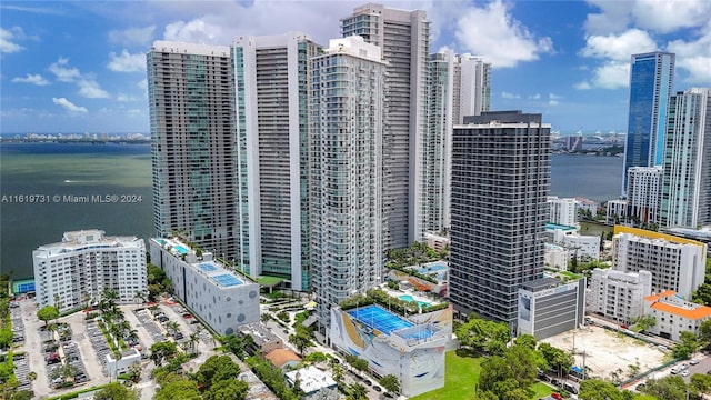 city view with a water view