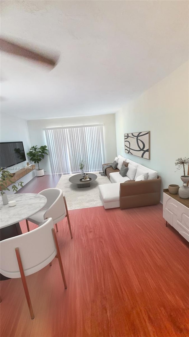 living room featuring hardwood / wood-style flooring