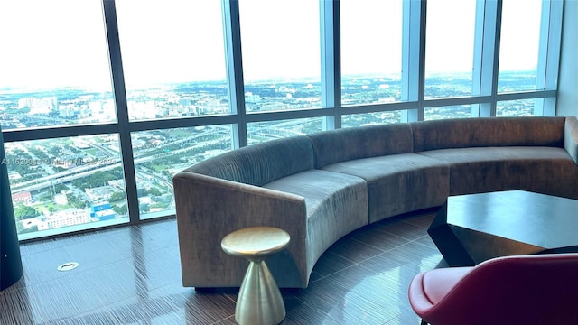 view of tiled living room