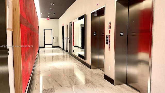 hall featuring elevator