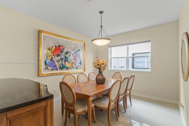 view of tiled dining room