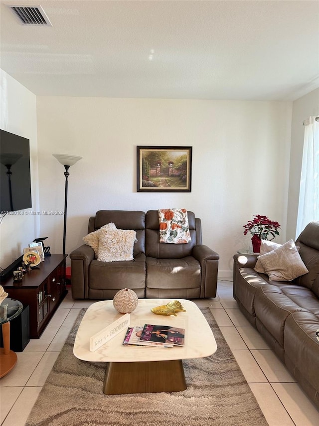 view of tiled living room