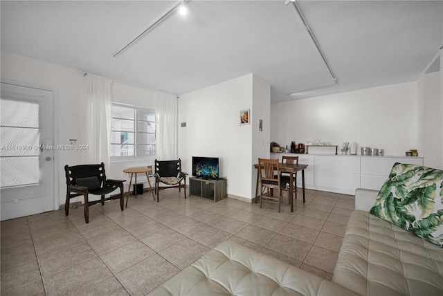 view of tiled living room