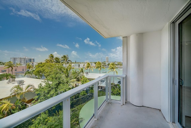 balcony with a water view