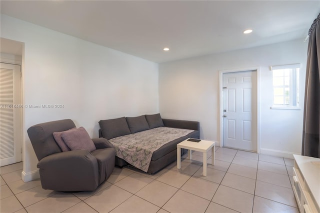 view of tiled living room