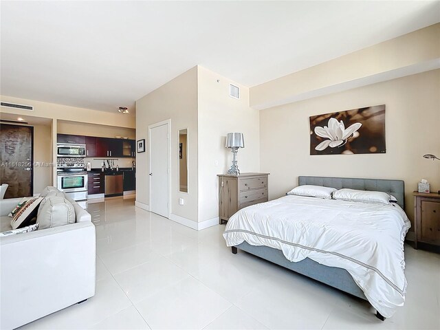 view of tiled bedroom