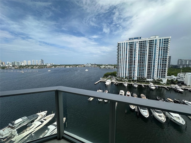 water view featuring a city view