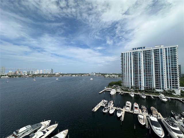 water view with a city view