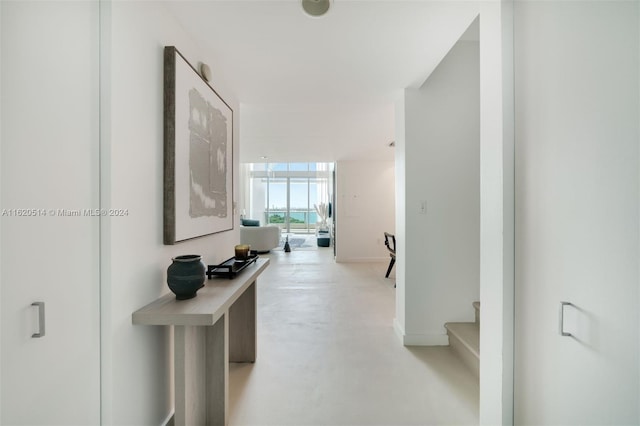 hallway featuring concrete floors