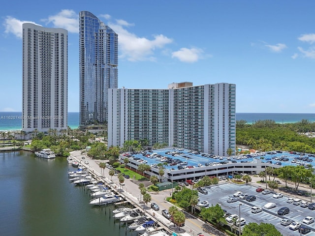 100 Bayview Dr Unit 430, Sunny Isles Beach, FL 33160 - view of building exterior featuring a water view and a view of city