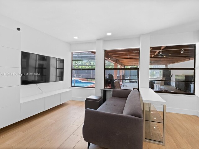 living room featuring light hardwood / wood-style floors