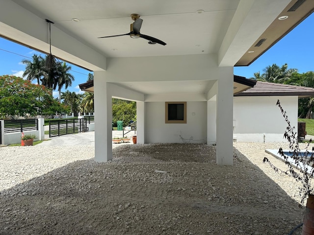 view of patio with ceiling fan