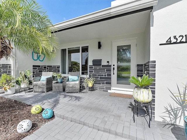 view of patio / terrace featuring an outdoor hangout area