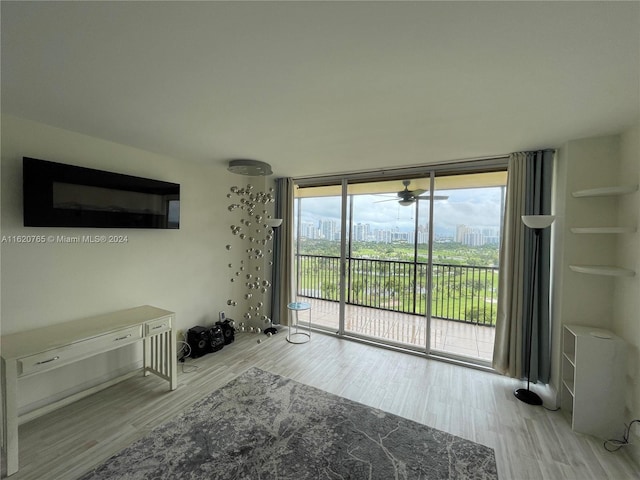 unfurnished living room featuring light hardwood / wood-style flooring