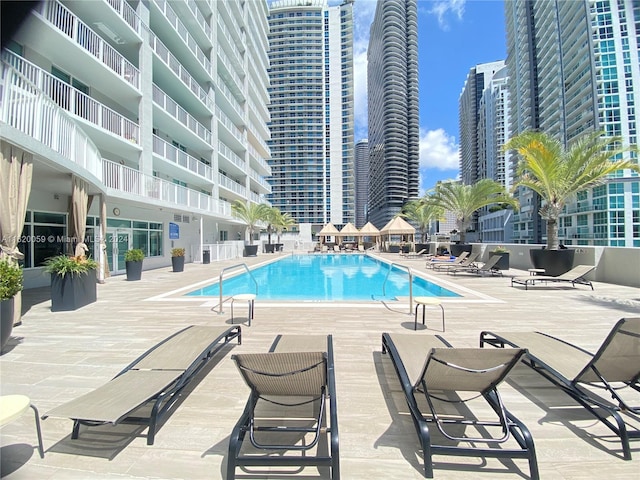 view of pool with a patio area