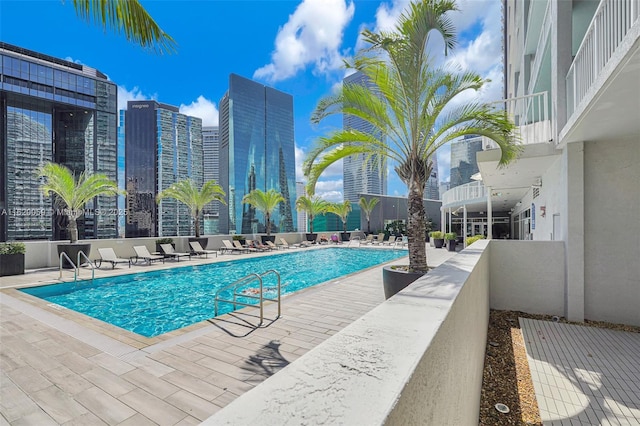 1250 S Miami Ave Unit 812, Miami, FL 33130 - community pool with a patio area and a city view