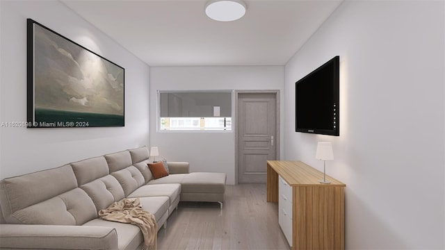 living room with light wood-type flooring