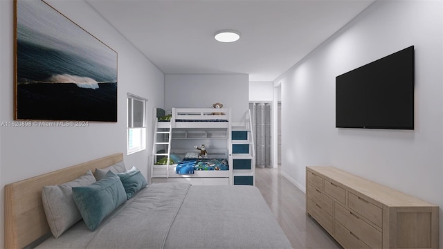 bedroom featuring light hardwood / wood-style flooring