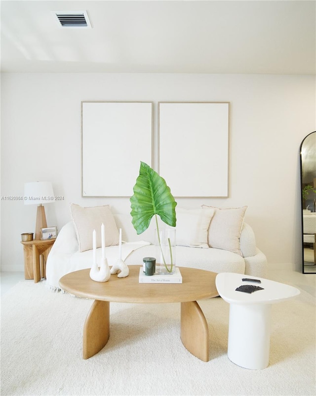 living room with carpet floors