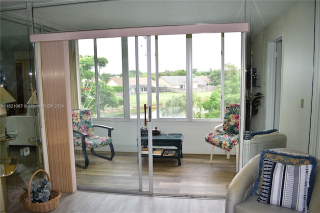 interior space with hardwood / wood-style flooring