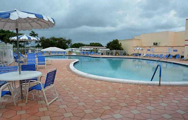 view of pool featuring a patio area