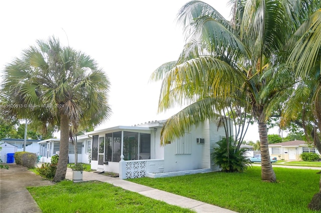 exterior space featuring light tile patterned floors