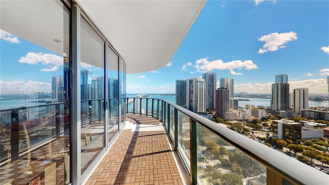 balcony with a water view