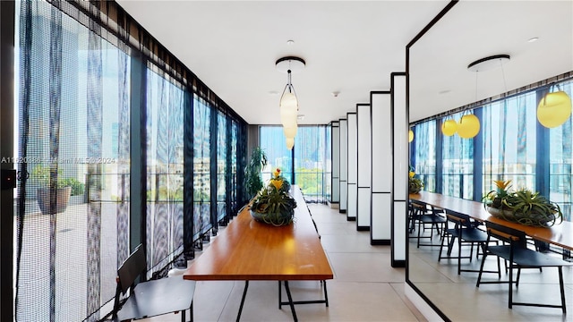 view of tiled dining area