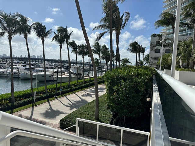 view of community featuring a water view