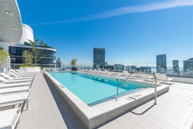 view of pool with a patio area