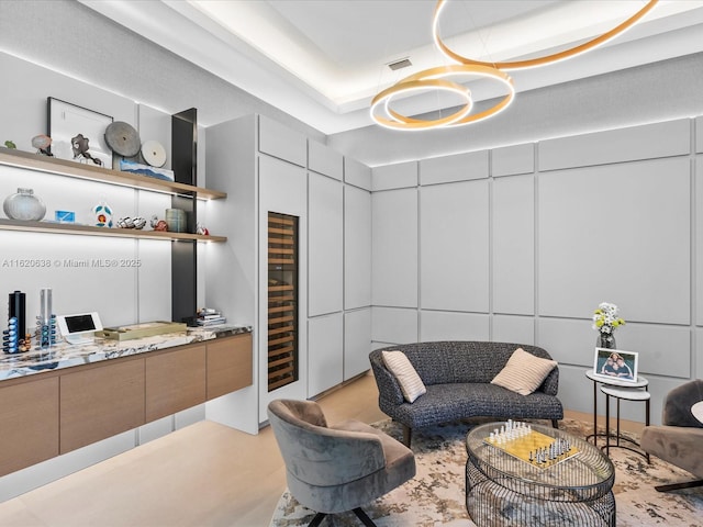 living area featuring visible vents