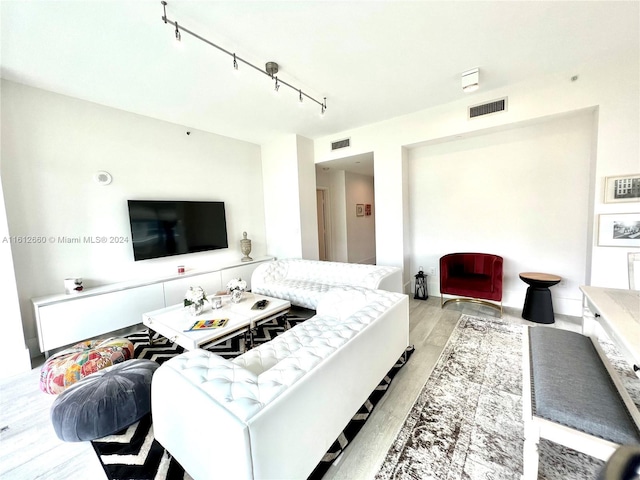 living room featuring light hardwood / wood-style floors