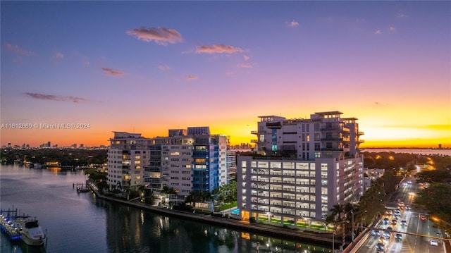 city view featuring a water view