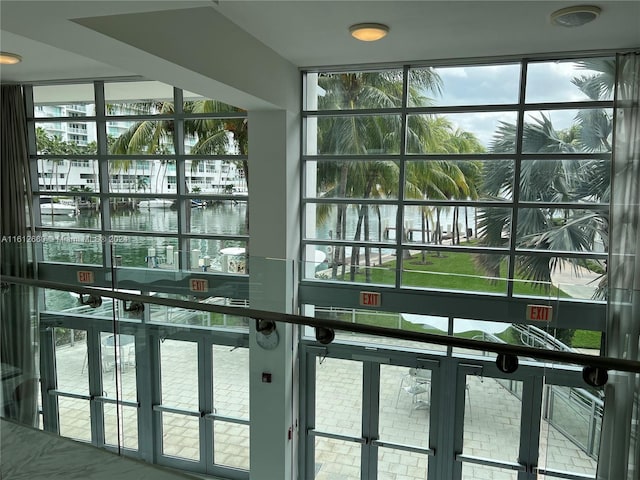 doorway with a water view