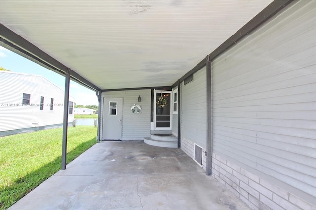 view of patio with a carport