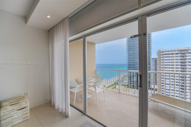 balcony with a water view