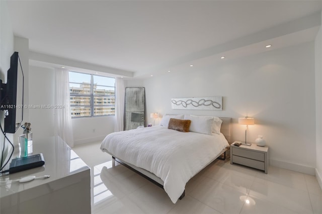 view of tiled bedroom