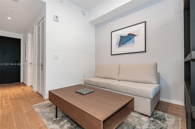 living room featuring hardwood / wood-style flooring