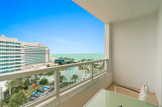 balcony with a water view