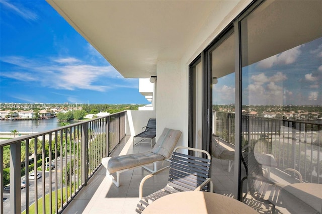 balcony with a water view