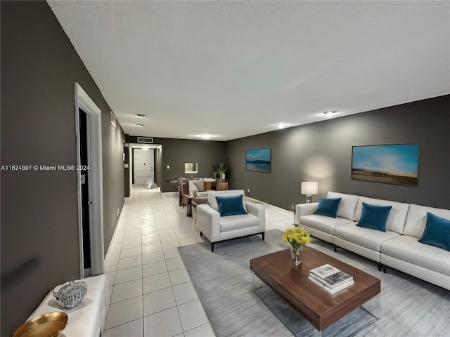 view of tiled living room