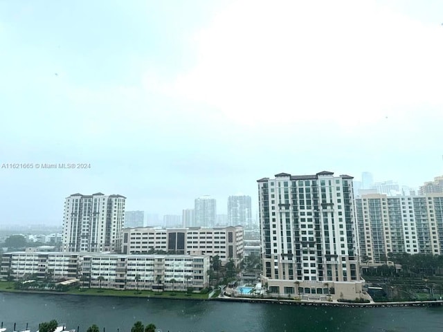 view of city with a water view