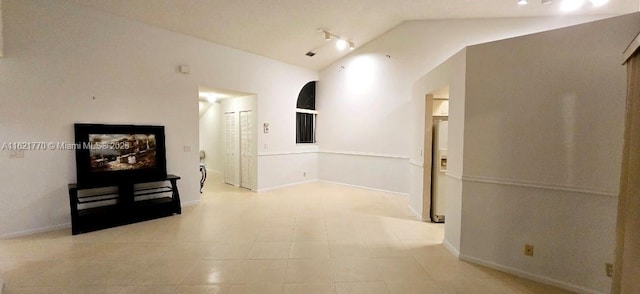 corridor with high vaulted ceiling