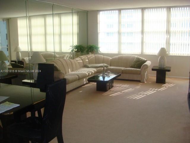 living room featuring carpet flooring