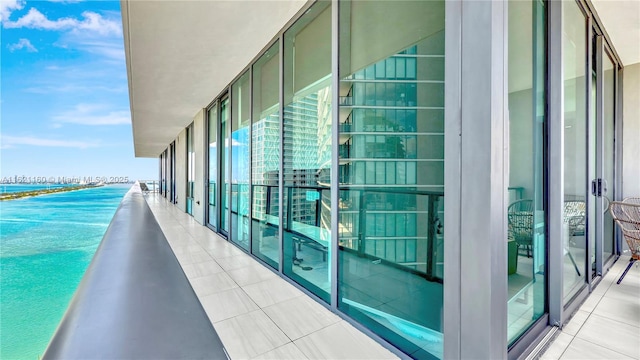 balcony with a water view