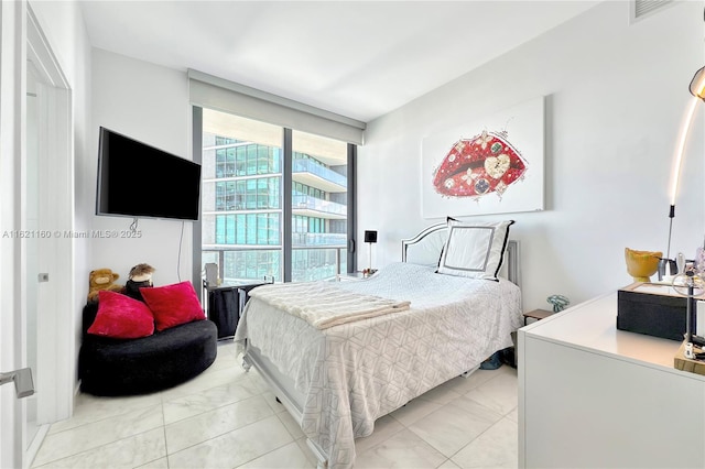 view of tiled bedroom