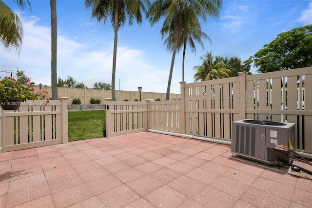 view of patio / terrace featuring central air condition unit