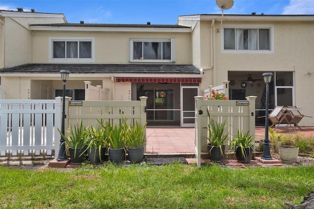 view of front of home with a patio